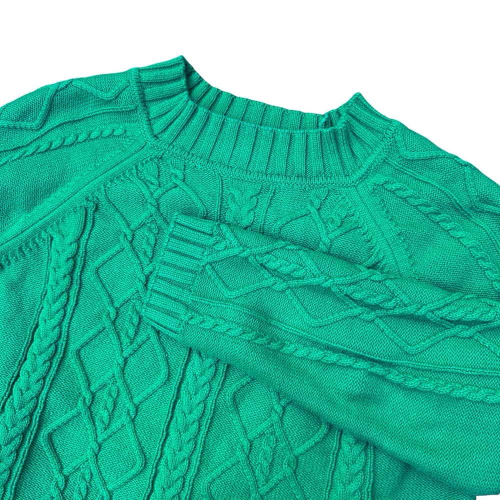 GAP Teal Cable Knit Crew Neck Sweater